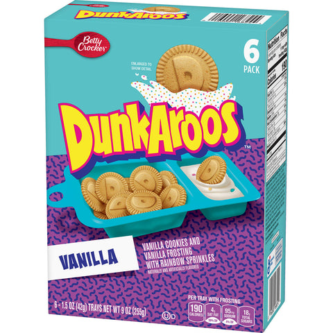 Dunkaroos Vanilla Cookies and Vanilla Frosting with Rainbow Sprinkles (6 ct.)
