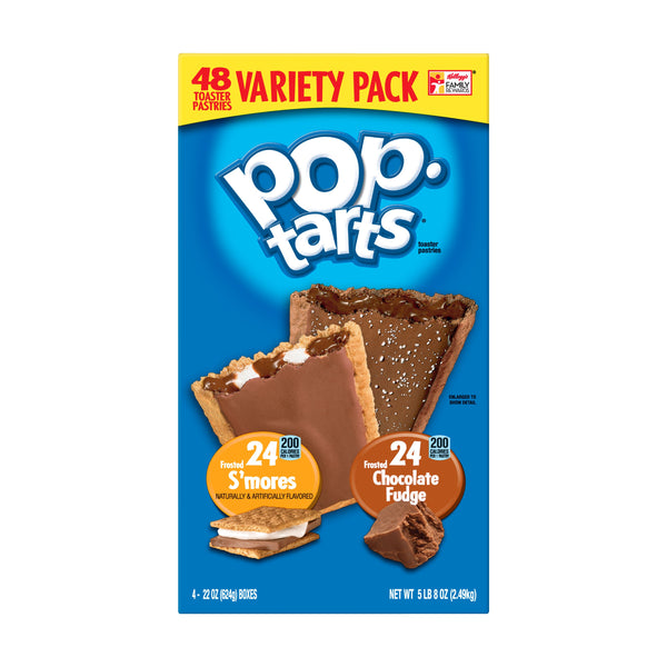 Kellogg's Pop Tarts Variety Pack, Frosted S’mores & Frosted Choclate Fudge (48ct.)