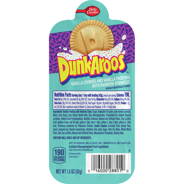 Dunkaroos Vanilla Cookies and Vanilla Frosting with Rainbow Sprinkles (6 ct.)