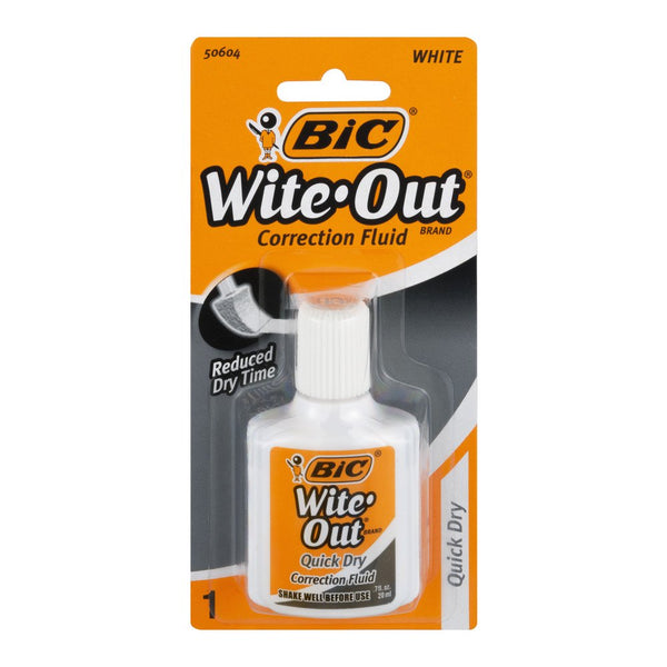 Bic Wite-Out Quick Dry Correction Fluid, (0.7oz.)