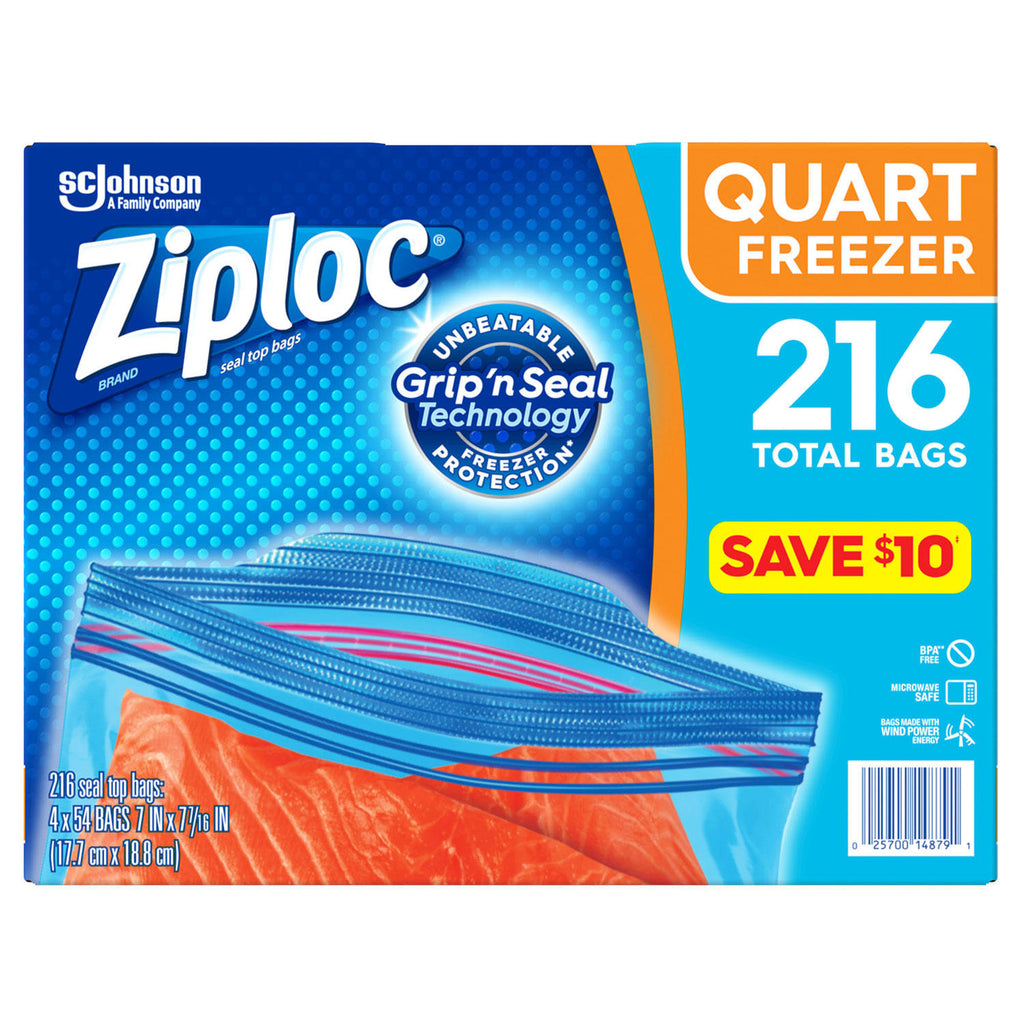 Ziploc Easy Open Tabs Freezer Quart Bags