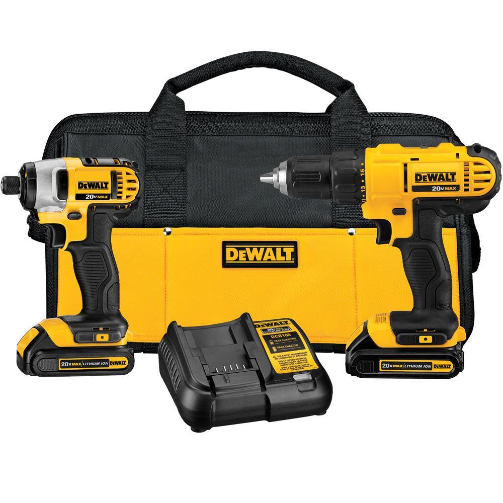 DEWALT 20-Volt MAX Lithium-Ion Cordless Drill/Driver and Impact Combo Kit