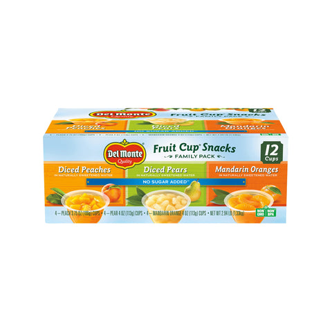 Del Monte Fruit Cups, Family Pk, (12ct., 4oz.)