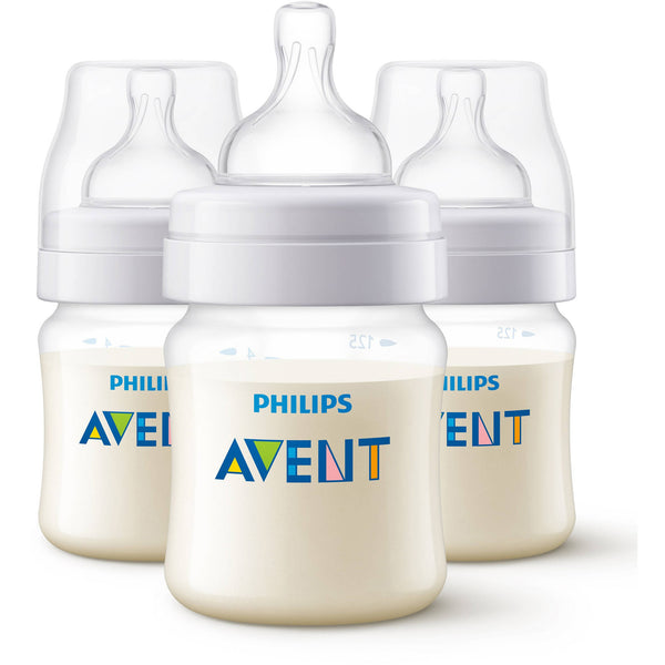 Philips Avent Anti-Colic Clear 4-oz Baby Bottles, BPA-Free, 3pk