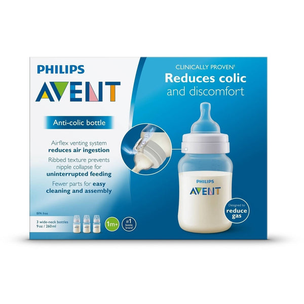 Philips Avent Classic Plus Baby Bottle, 9 Ounces, 3-Pack, BPA-Free