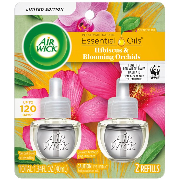 Air Wick Scented Oil Refills, Hibiscus and Blooming Orchids, (2ct., 0.67oz)