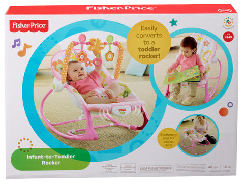 Fisher-Price Infant-to-Toddler Rocker Sleeper, Pink Bunny Pattern