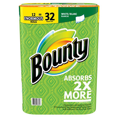 Bounty Enormous Paper Towels, White (107 sheets per roll, 12 ct.)