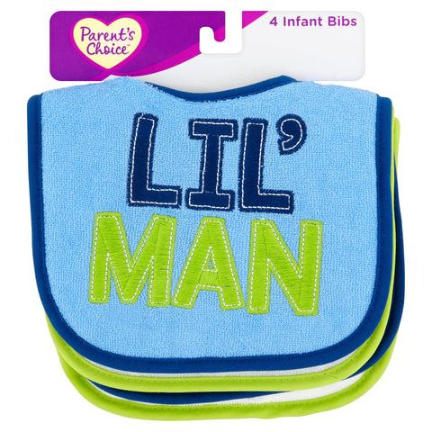 Parent's Choice Boys' Baby Bib, Attitude, 4-Pack