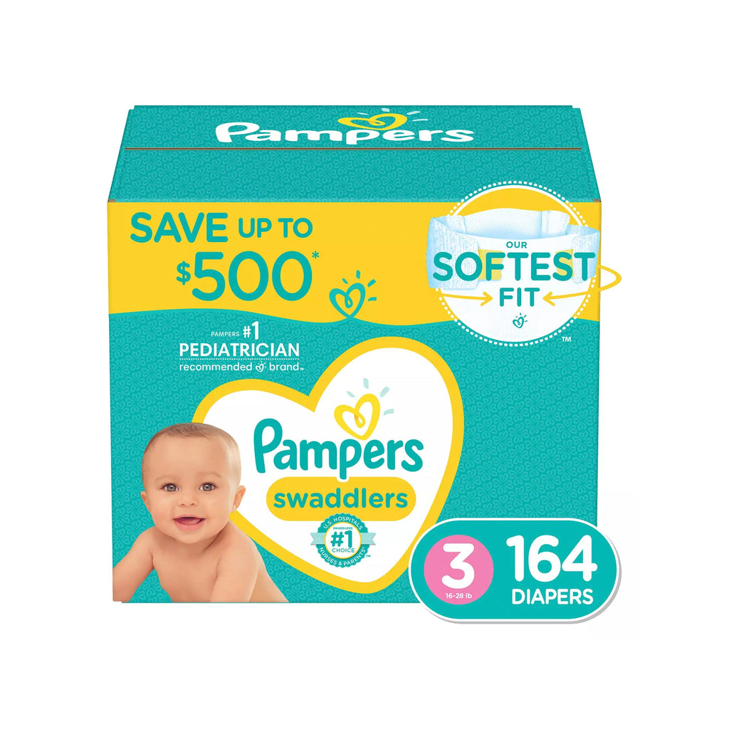 Pampers Swaddlers Diapers Size 3, (164ct.)