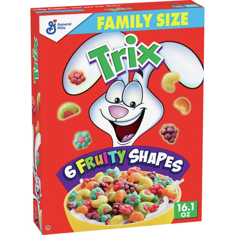 Trix Fruity Breakfast Cereal, 6 Fruit Shapes Breakfast Cereal, (16.1oz.)