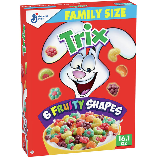 Trix Fruity Breakfast Cereal, 6 Fruit Shapes Breakfast Cereal, (16.1oz.)