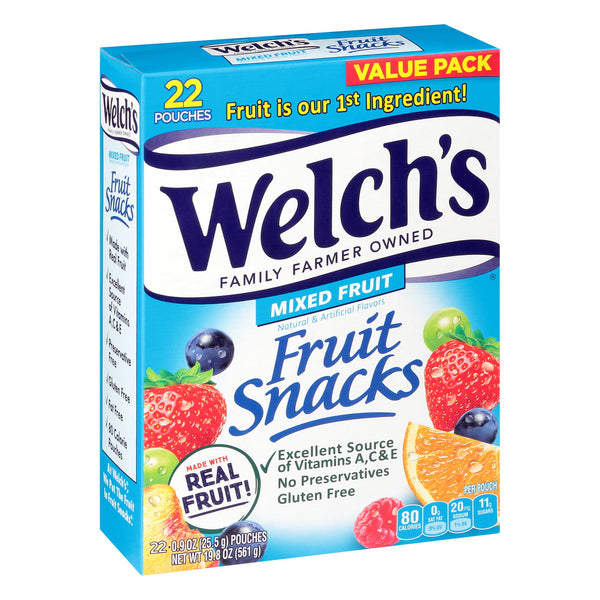Welch's Fruit Snacks, Mixed Fruits (22ct./0.9oz.)
