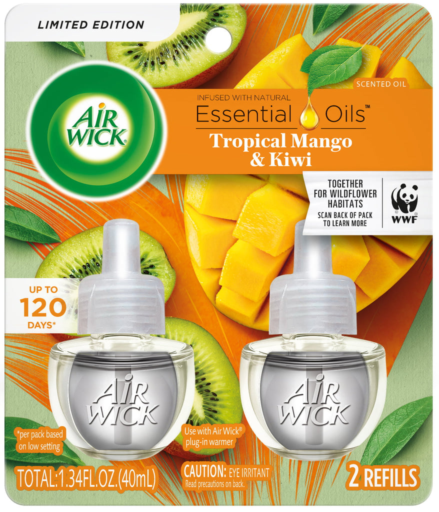 Air Wick Scented Oil Refills, Tropical Mango and Kiwi, (2ct., 0.67oz)