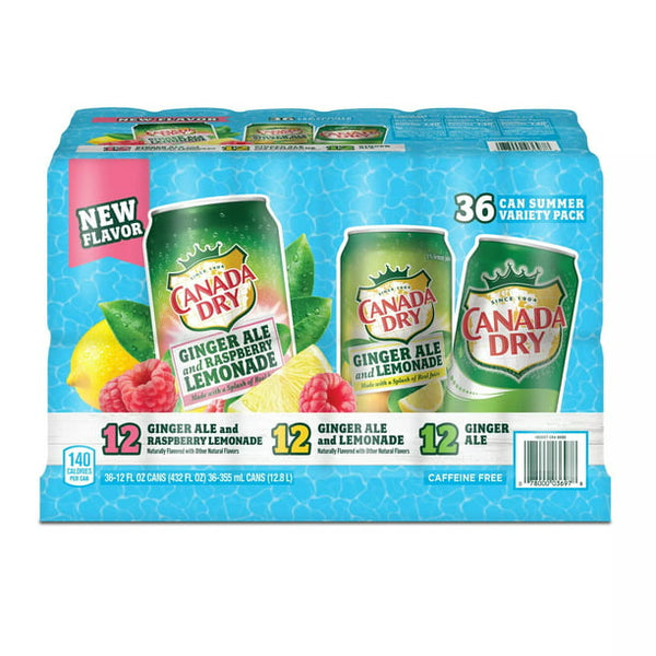 Canada Dry Summer Variety Pack, (36/12oz.)