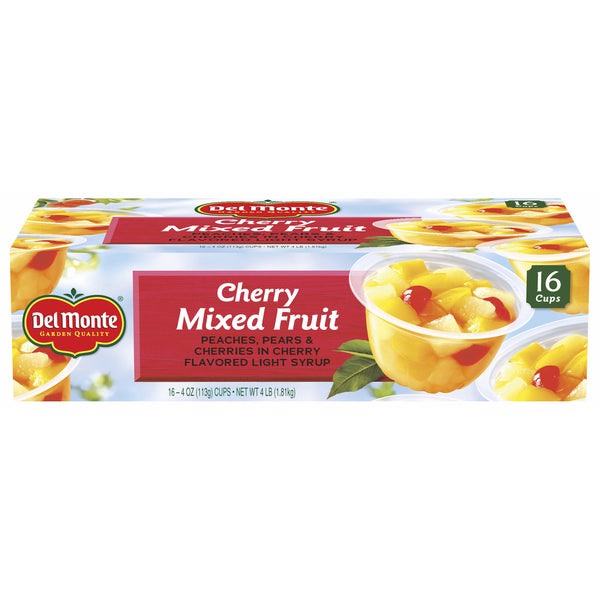 Del Monte Cherry Mixed Fruit Cups, (16 pk./4 oz.)