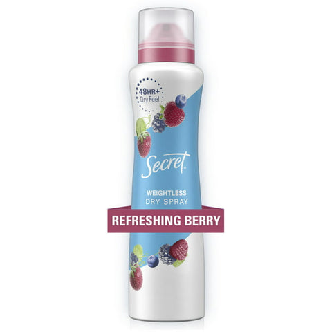 Secret Dry Spray Deodorant, Refreshing Berry (4.1oz.)