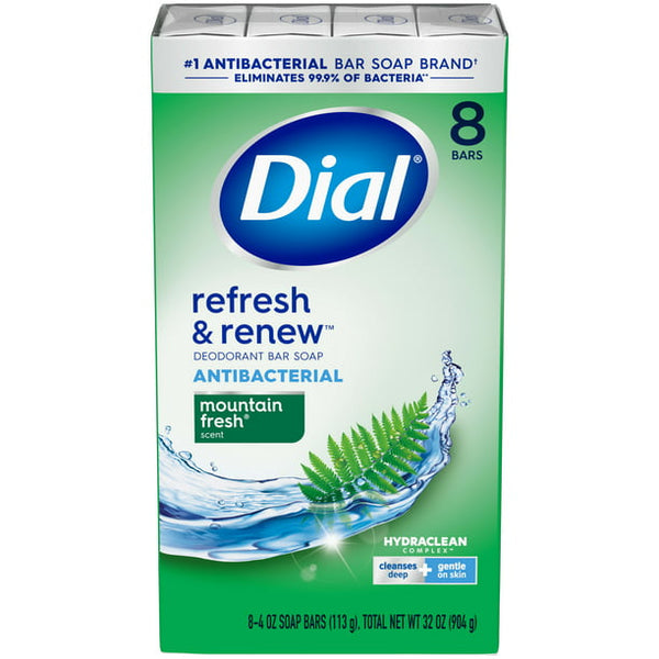 Dial Antibacterial Soap, Refresh & Renew, Mountain Fresh (8/4 oz.)