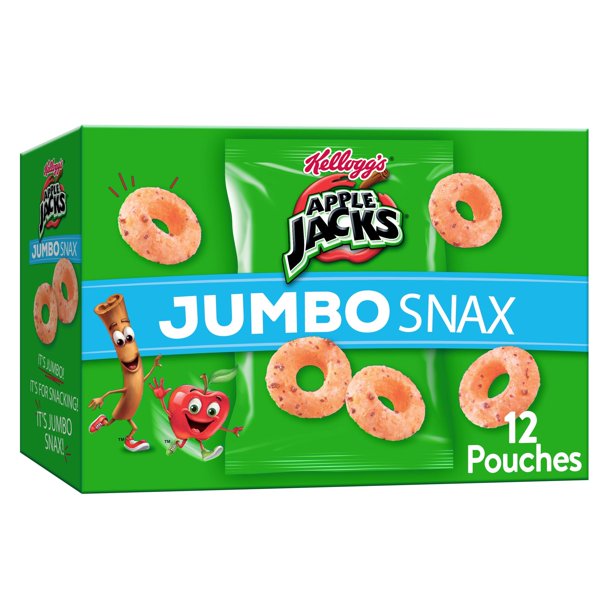 Kellogg's Jumbo Snax Cereal Snacks, Apple Jacks, (12ct., 5.4oz.)
