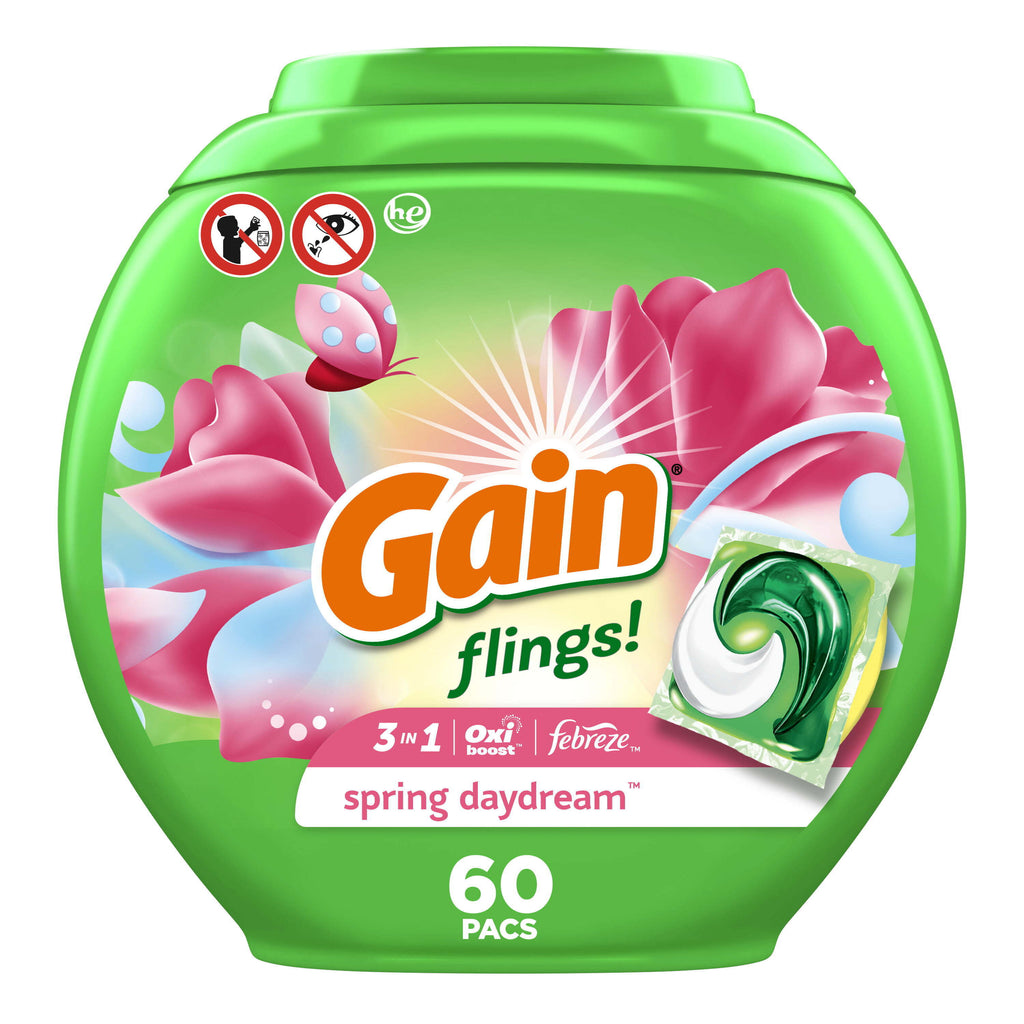 Gain Flings Laundry Detergent Pacs, Spring Daydream, (60 ct.)