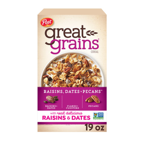 Post Great Grains Cereal, Date & Raisin, (19 oz.)