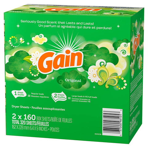Gain Dryer Sheets, (Original 320ct.)