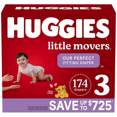 Huggies Little Movers Diapers Size 3, (174ct.)