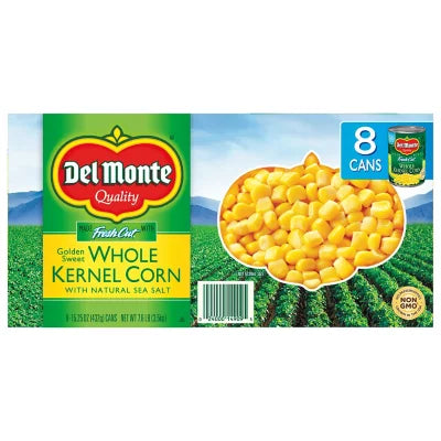 Del Monte Golden Sweet Whole Kernel Corn (15.25 oz. cans, 8pk.)