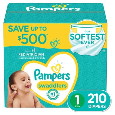 Pampers Swaddlers Diapers Size 1, (210ct.)