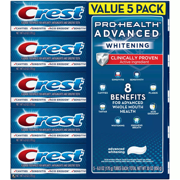 Crest Pro-Health Advanced Whitening Fluoride Toothpaste (6 oz., 5 pk.)