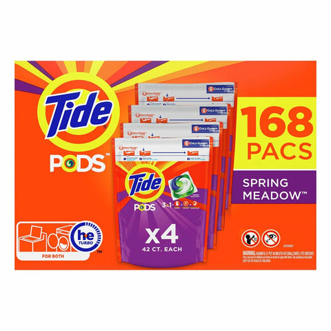 Tide PODS Liquid Laundry Detergent Pacs, Spring Meadow (168 ct.)
