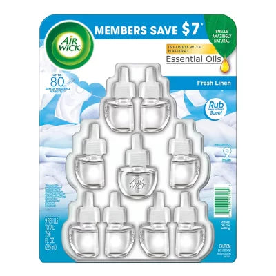 Air Wick Scented Oil Warmer (9 Refills) - Fresh Linen