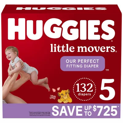 Huggies Little Movers Diapers Size 5, (132ct.)