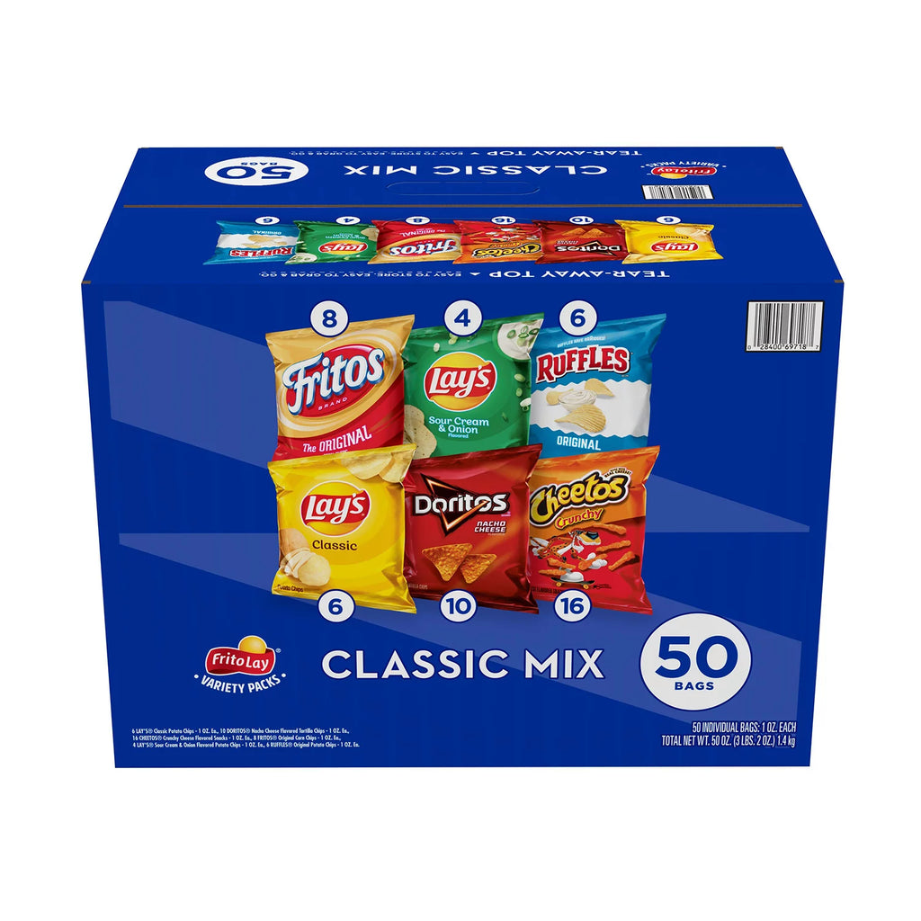 Frito-Lay Classic Mix Chips and Snacks Variety Pack (50 ct.)