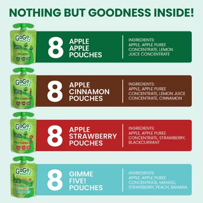 GoGo Squeez Applesauce Variety Pack, (32ct./3.2oz)