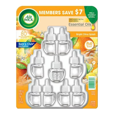 Air Wick Scented Oil Warmer (9 Refills) - Bright Citrus Splash