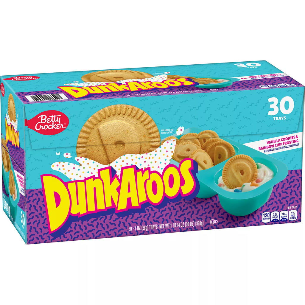 Dunkaroos Vanilla Cookies and Vanilla Frosting with Rainbow Sprinkles (30ct.)