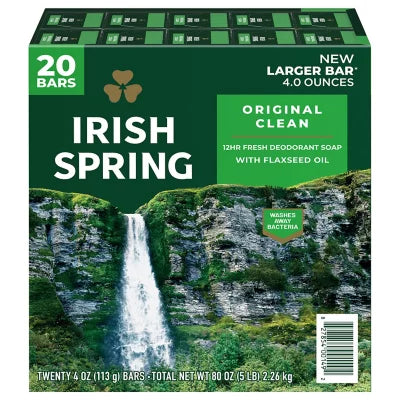 Irish Spring Original Bar Soap (3.75 oz., 20bars)