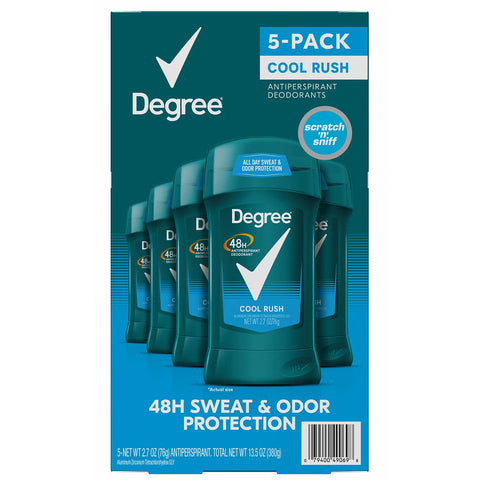 Degree Men Antiperspirant Deodorant, Cool Rush (2.7 oz., 5 pk.)