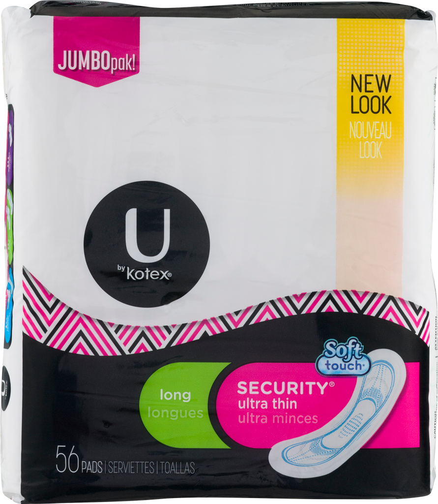 U by Kotex Security Ultra Thin Pads, Regular, Unscented (56 ct.)