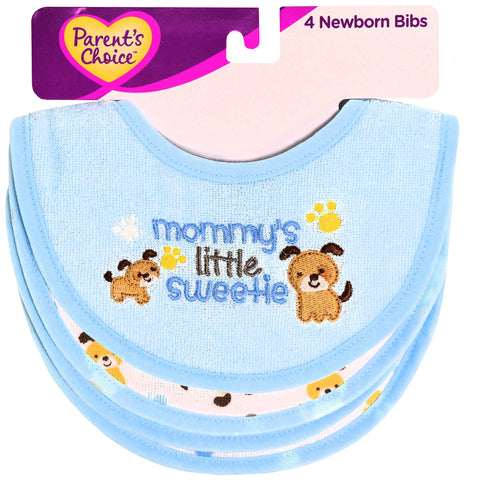 Parent's Choice Newborn Boy Bibs, 4Pk